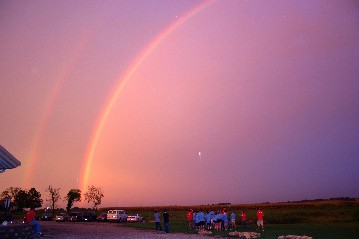 God added a double rainbow to the district rally